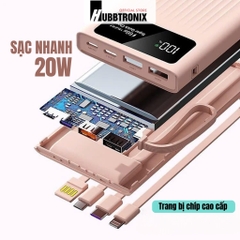 Sạc nhanh 66W. Dung lượng 20.000mAh. Hổ trợ sạc nhanh. Tích hợp cáp kết nối sẵn