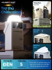 Pin sạc dự phòng HubbFast PD60 50000mAh sạc nhanh 22.5W, đèn LED, tích hợp 4 cáp, sạc cùng lúc nhiều thiết bị, bảo hành 18 tháng