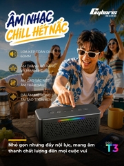 Loa Bluetooth CYBORIS T3 Pro, Công suất 60W, kim loại cao cấp Aluminum – Âm thanh stereo 2 loa, Bass uy lực, RGB, Pin 5000mAh - Chính hãng bảo hành 18 tháng
