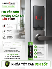 Pin Khóa Cửa Thông Minh AA HubbFast Lock Edition – Pin Chuyên Dụng Cho Khóa Vân Tay, Khóa Điện Tử (Vỉ 4 Viên · AA/LR6 · 1.5V)