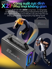 Loa Bluetooth Karaoke Cyboris X21, Công suất 200W, Loa siêu Bass, Chống nước IPX6, Pin 20000mAh.