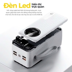 Sạc dự phòng 30000mAh tích hợp 4 cáp sạc nhanh 22.5W màn hình LED hiển thị pin cho điện thoại máy tính bảng HubbFast ECO 30