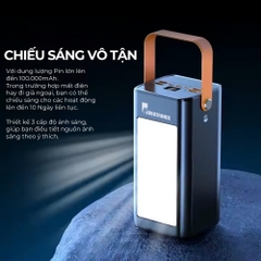 Pin dự phòng Chống Bão,dung lượng 100.000mAh HubbFast - PD100. Sạc siêu nhanh 22.5W- Hổ trợ sạc nhanh - Đèn siêu sáng - Chống bão