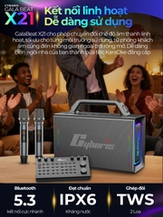 Loa Bluetooth Karaoke Cyboris X21, Công suất 200W, Loa siêu Bass, Chống nước IPX6, Pin 20000mAh.