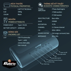 Loa Bluetooth Cyboris-T9 80W - Âm thanh siêu Bass