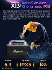 Loa Karaoke Bluetooth Cyboris Rainbow X13 100W | Âm Thanh Đỉnh Cao, Đèn RGB