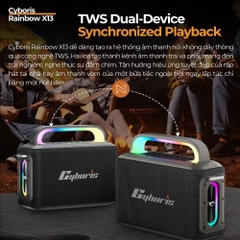 Loa Karaoke Bluetooth Cyboris Rainbow X13 100W | Âm Thanh Đỉnh Cao, Đèn RGB