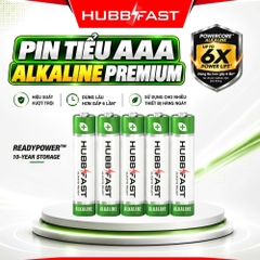 Pin Kiềm AAA HubbFast Premium – Pin Alkaline Cao Cấp 6X Power Life, Dùng Cho Mọi Thiết Bị Gia Đình (Vỉ 4 Viên · 1.5V)