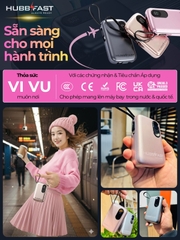 Sạc dự phòng cầm tay HubbFast ECO21 20000mAh 22.5W – Màn hình LED – Dây sạc tích hợp – Siêu nhỏ gọn