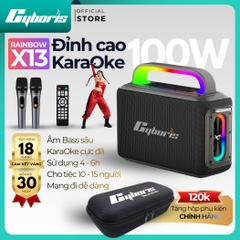 Loa Karaoke Bluetooth Cyboris Rainbow X13 100W | Âm Thanh Đỉnh Cao, Đèn RGB