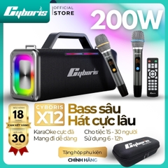 Loa Bluetooth Cyboris X12 200W – Karaoke không dây hoàn hảo