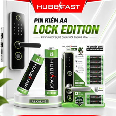 Pin Khóa Cửa Thông Minh AA HubbFast Lock Edition – Pin Chuyên Dụng Cho Khóa Vân Tay, Khóa Điện Tử (Vỉ 4 Viên · AA/LR6 · 1.5V)
