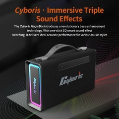 Loa Bluetooth Cyboris MagicBox T15 | 100W, Âm Thanh 2.1 kênh, Đèn RGB