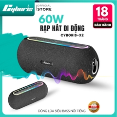 Loa Bluetooth Cyboris X2 | 60W, Đèn RGB, Âm Thanh Vòm