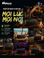Loa Bluetooth CYBORIS T3 Pro, Công suất 60W, kim loại cao cấp Aluminum – Âm thanh stereo 2 loa, Bass uy lực, RGB, Pin 5000mAh - Chính hãng bảo hành 18 tháng