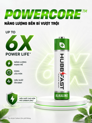 Pin Kiềm AA/AAA HubbFast Premium – Pin Alkaline Cao Cấp 6X Power Life, Dùng Cho Mọi Thiết Bị Gia Đình (Vỉ 4 Viên · 1.5V)