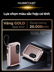 Sạc dự phòng cầm tay HubbFast ECO21 20000mAh 22.5W – Màn hình LED – Dây sạc tích hợp – Siêu nhỏ gọn