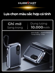 Sạc dự phòng cầm tay HubbFast ECO21 20000mAh 22.5W – Màn hình LED – Dây sạc tích hợp – Siêu nhỏ gọn