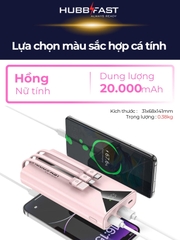 Pin Dự Phòng HUBBFAST PLAY1 20000mAh - Sạc Nhanh PD 22.5W - Nhỏ Gọn - Bảo Hành 18 Tháng