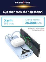 Pin Dự Phòng HUBBFAST PLAY1 20000mAh - Sạc Nhanh PD 22.5W - Nhỏ Gọn - Bảo Hành 18 Tháng