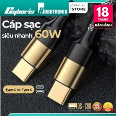 Cáp sạc nhanh HUBBTRONIX DS-Turbo 100W Type-C to Type-C - Hỗ trợ PD, sạc siêu tốc, chống rối