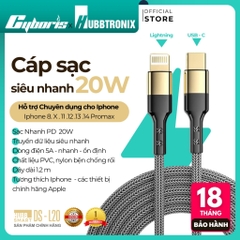 Cáp sạc nhanh HUBBTRONIX DS-Turbo 100W Type-C to Type-C - Hỗ trợ PD, sạc siêu tốc, chống rối