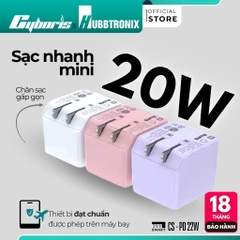 Cốc Sạc Mini CS-PD22W HubbSmart,  2 Cổng, Sạc Nhanh PD/QC 3.0, Siêu Nhỏ Gọn, Chính Hãng, BH 18 Tháng