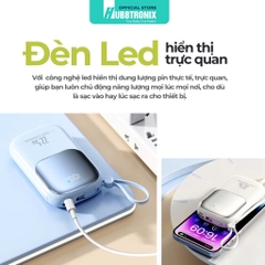 Sạc Dự Phòng HUBBFAST-ECO20 20.000mAh. Hỗ Trợ Sạc Nhanh, Kèm Dây, Màn Hình LED Hiển Thị Dung Lượng