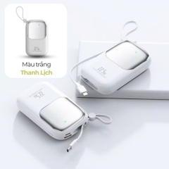 Sạc Dự Phòng HUBBFAST-ECO20 20.000mAh. Hỗ Trợ Sạc Nhanh, Kèm Dây, Màn Hình LED Hiển Thị Dung Lượng