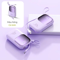 Sạc Dự Phòng HUBBFAST-ECO20 20.000mAh. Hỗ Trợ Sạc Nhanh, Kèm Dây, Màn Hình LED Hiển Thị Dung Lượng
