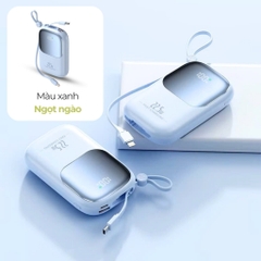 Sạc Dự Phòng HUBBFAST-ECO20 20.000mAh. Hỗ Trợ Sạc Nhanh, Kèm Dây, Màn Hình LED Hiển Thị Dung Lượng