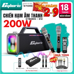 Loa Bluetooth Cyboris X12 200W – Karaoke không dây hoàn hảo
