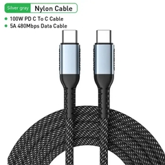 Cáp sạc nhanh HUBBTRONIX DS-C100 Type-C to Type-C 100W - Sạc nhanh, truyền dữ liệu siêu tốc