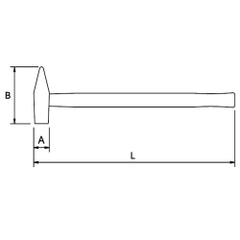 EGA Master 69734, German Type Machinist's Hammer, Fiberglass Handle, ISO 15601, Made In Spain