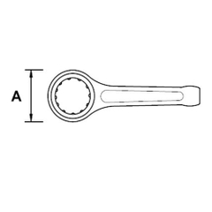 EGA Master 60887,Slogging Ring Wrench, 42mm, DIN 7444, Phosphated, Made In Spain