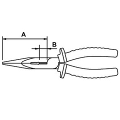 EGA Master 62340, Long Nose Plier TITACROM® BIMAT, Chrome Vanadium Steel(Cr-V), Made In Spain