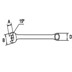 EGA Master 60751, Wrench Combination Deep Offset Spanner, 17mm, DIN 3113-B, Made In Spain