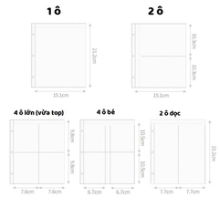 Trang lẻ đựng ảnh A5 3 còng - Sheet pp thường A5 3 còng