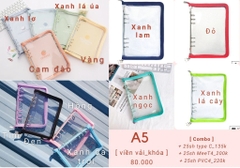 Sổ còng kéo khoá A5 - Binder zipper A5 6 còng