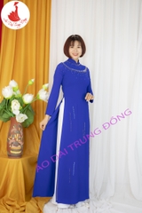 Áo dìa thiết kế màu xanh coban