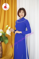 Áo dìa thiết kế màu xanh coban