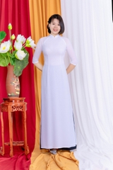 Áo Dài Trắng Chất Liệu Vải Chifon May 2 Lớp 4 Tà Siêu Đẹp Giá Cực Tốt - Áo Dài Trung Đồng