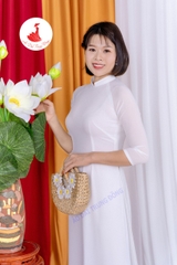 Áo Dài Trắng Chất Liệu Vải Chifon May 2 Lớp 4 Tà Siêu Đẹp Giá Cực Tốt - Áo Dài Trung Đồng