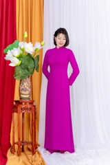 Áo dài trơn cổ 2,5cm vải Tằm ý