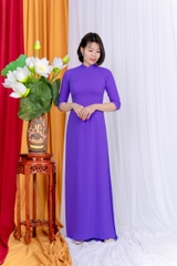 Áo dài trơn cổ 2,5cm vải Tằm ý