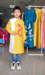 Áo dài bé trai Tapta thêu rồng/ Áo dài Trung Đồng
