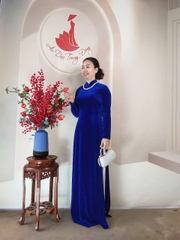 Áo dài Nhung trơn / Áo dài Trung Đồng