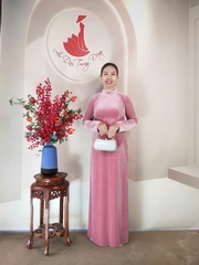 Áo dài Nhung trơn / Áo dài Trung Đồng