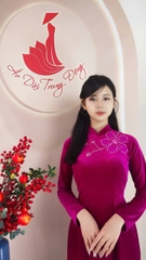 Áo dài Nhung kết hoa 1 bông/ Áo dài Trung Đồng