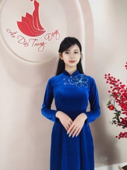 Áo dài Nhung kết hoa 1 bông/ Áo dài Trung Đồng